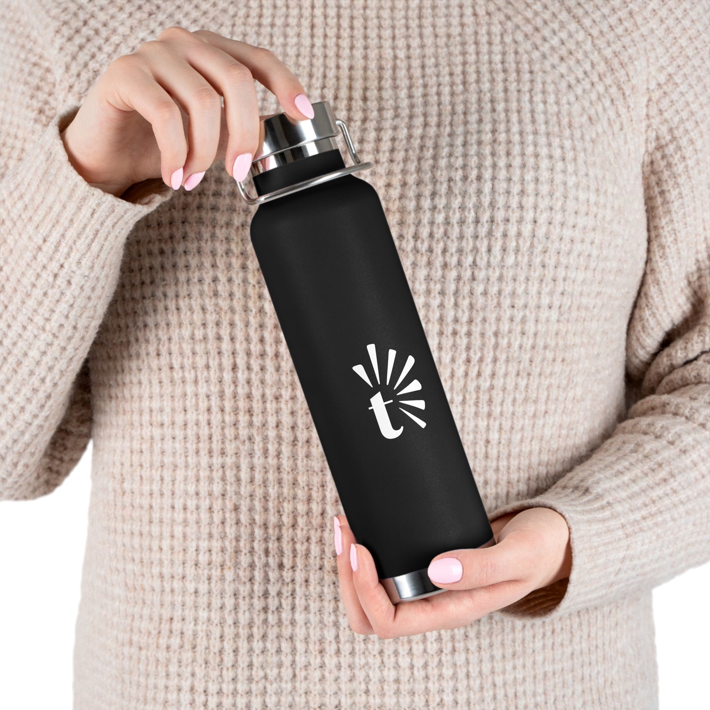 Copper Vacuum Insulated Bottle, 22oz (T Logo)