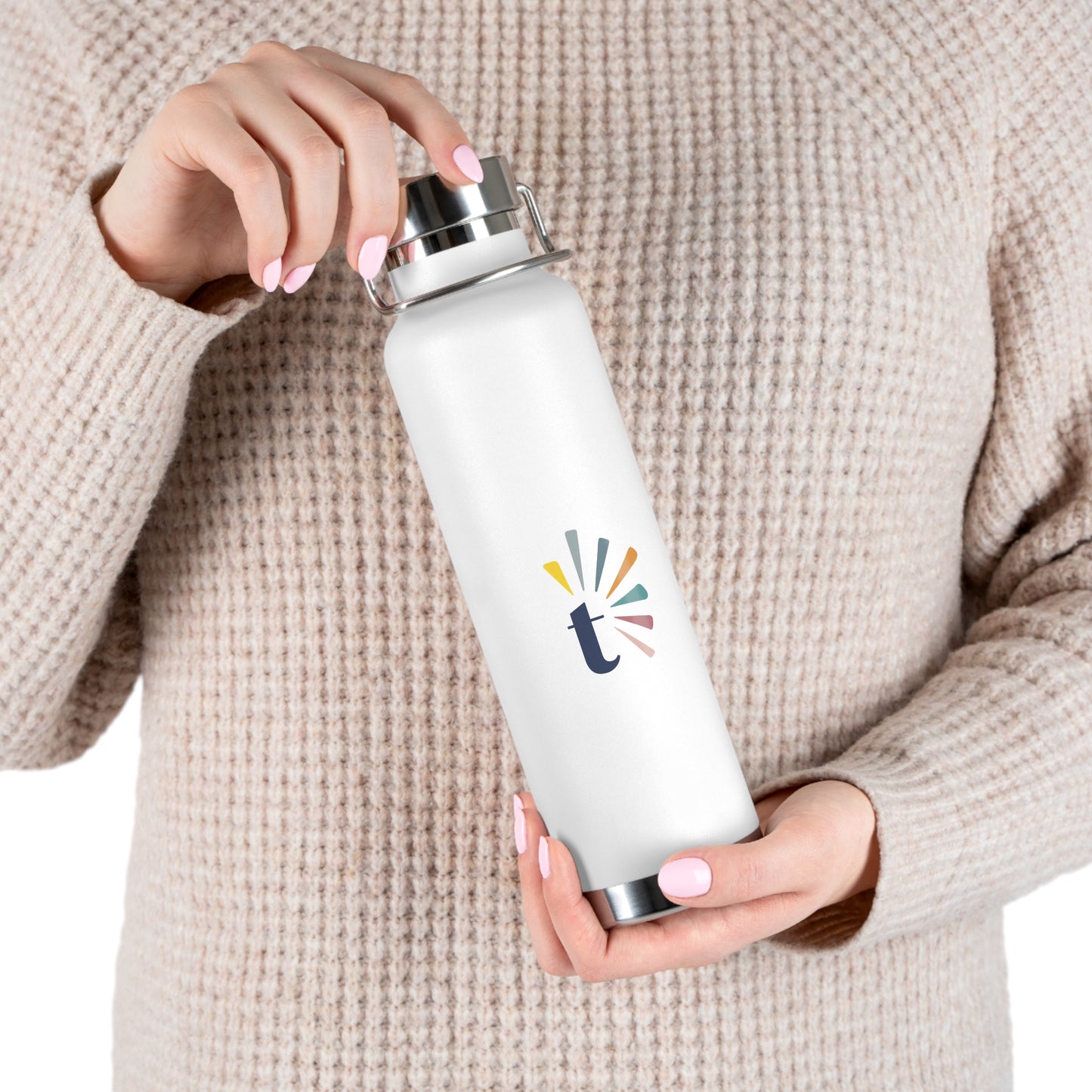 Copper Vacuum Insulated Bottle, 22oz (T Logo)