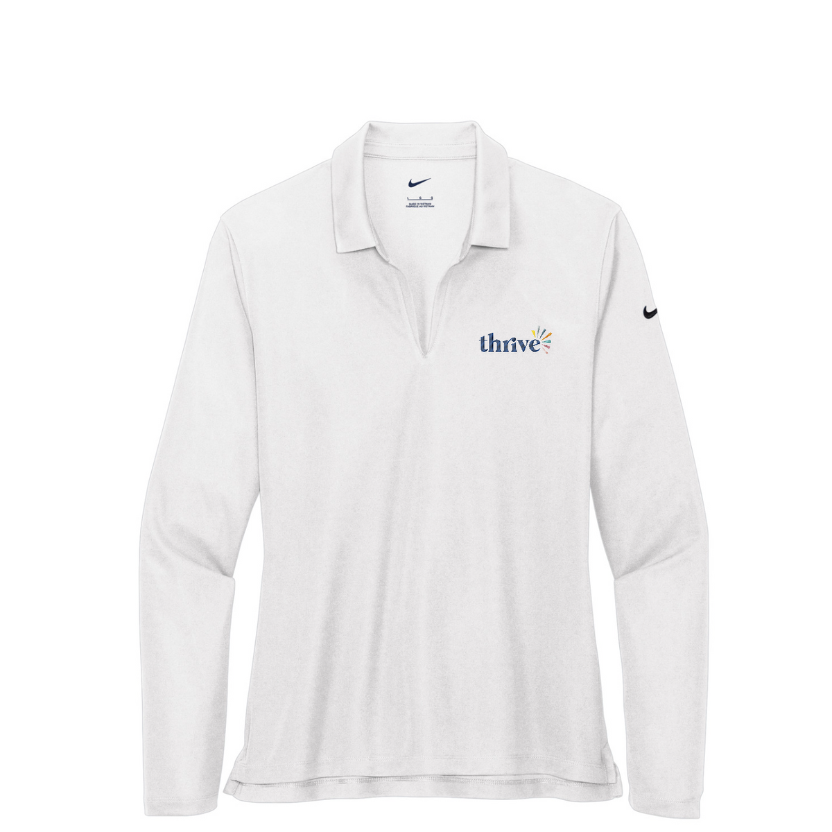 Nike Women's Dri-FIT Micro Pique 2.0 Long Sleeve Polo — White