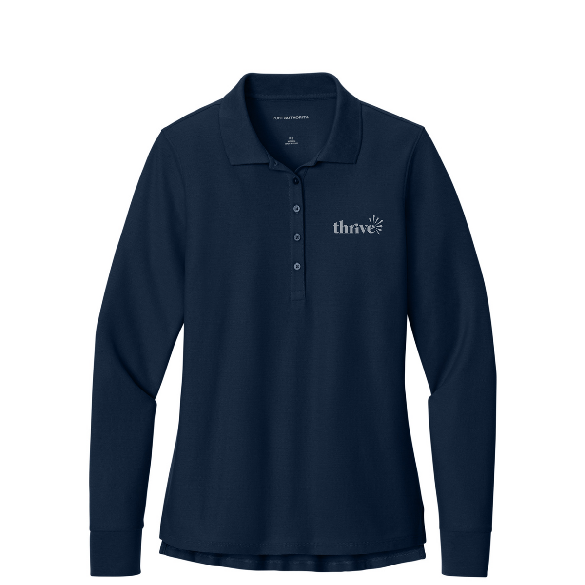 Port Authority Women's Wearever Signature Pique Long Sleeve Polo — River Blue Navy