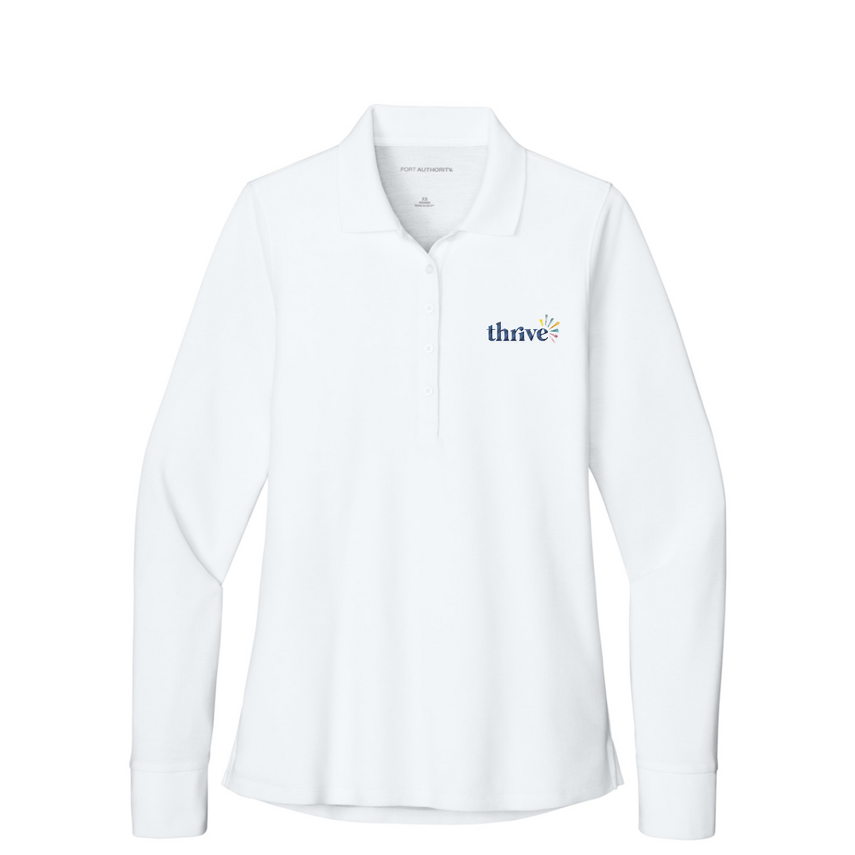 Port Authority Women's Wearever Signature Pique Long Sleeve Polo — White
