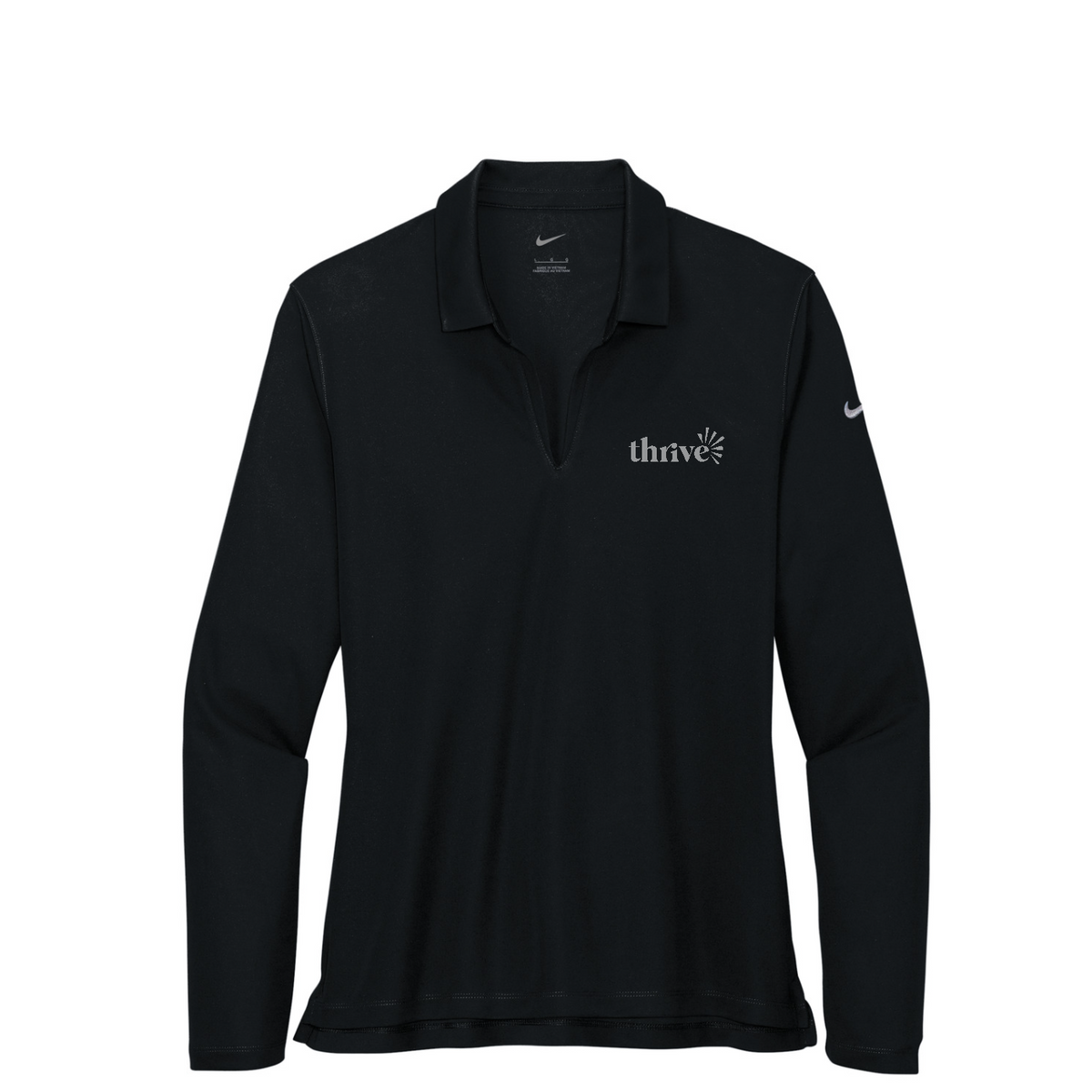 Nike Women's Dri-FIT Micro Pique 2.0 Long Sleeve Polo — Black