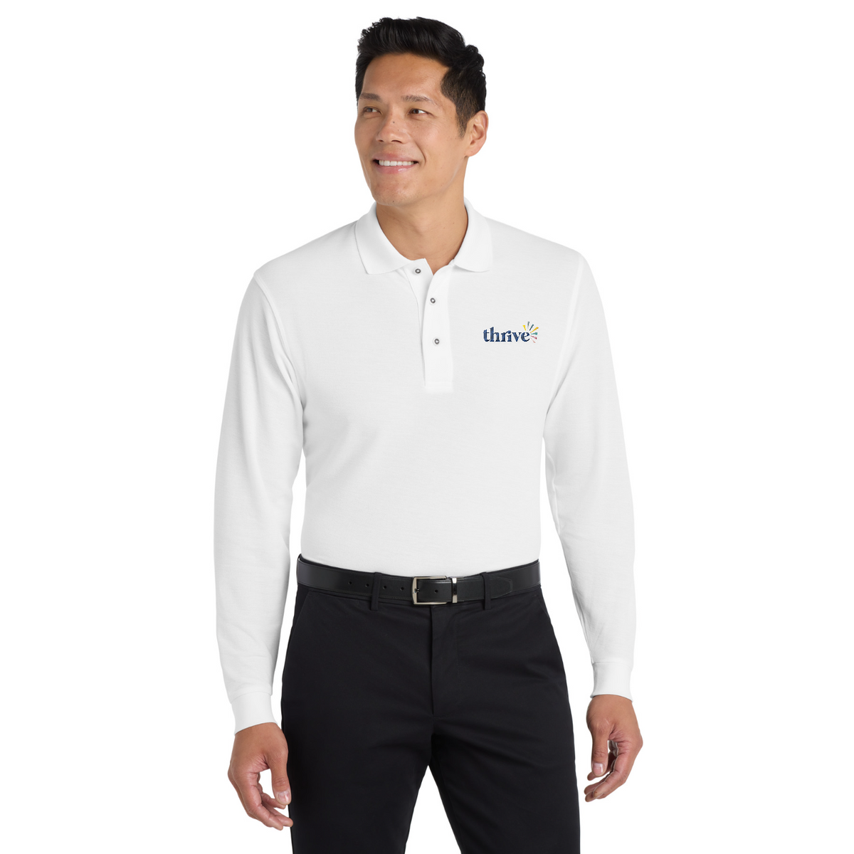 Port Authority Silk Touch Long Sleeve Polo — model