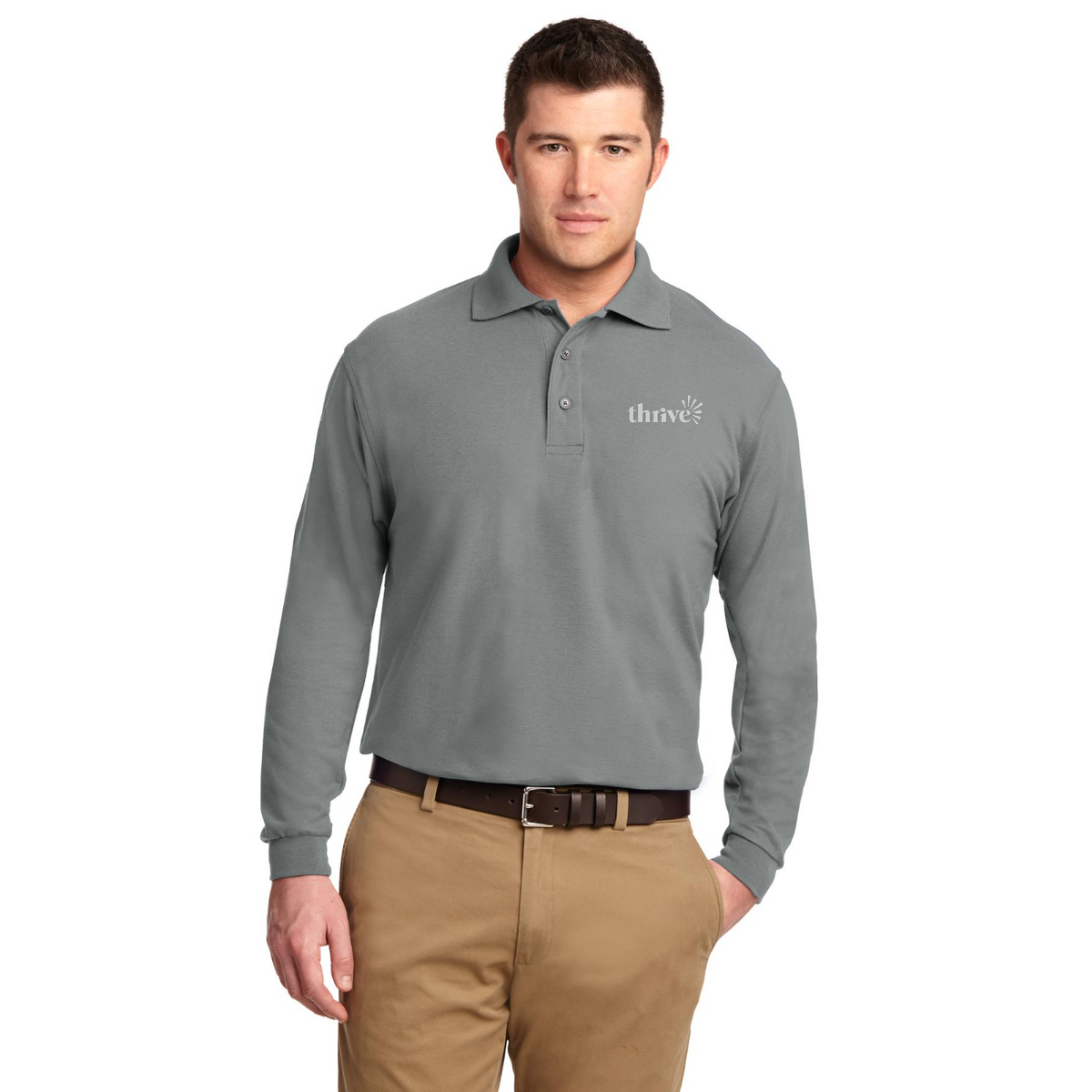 Port Authority Tall Silk Touch Long Sleeve Polo — model